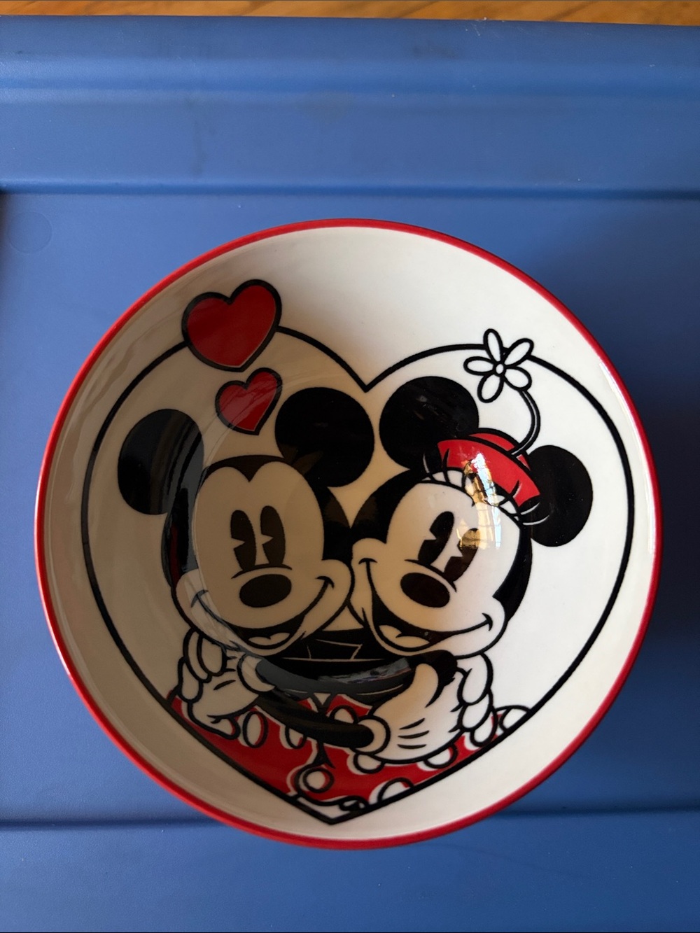 Disney Mickey & Minnie Ceramic Serving Bowl with Red Accents